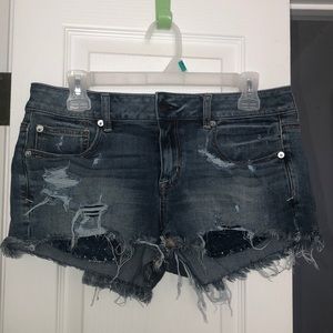 American Eagle Low Rise Destroyed Shorts
